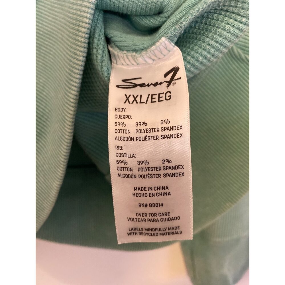 NWT Seven7 Waffle Knit Mint Green Crewneck Top Size XXL - Picture 5 of 6
